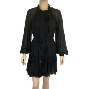 Banana Republic Sling dress size XXS petite NWT Black Chiffon Tiered Skirt‎